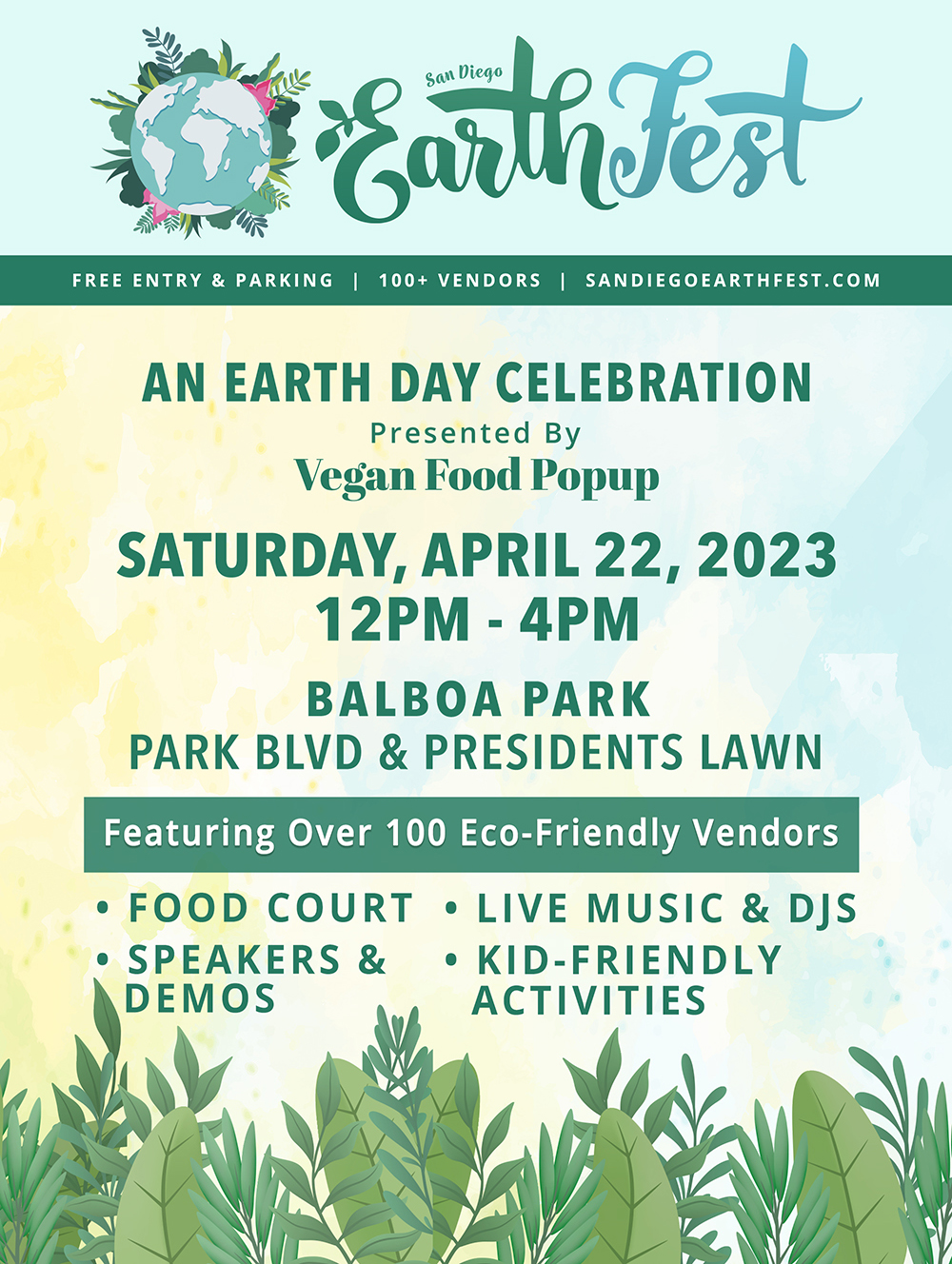 San Diego EarthFest | San Diego's Biggest Earth Day Festival | April 22, 2023 | Balboa Park